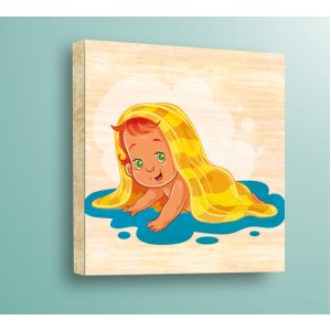 Wall Decoration | For Kids, Wood | Baby In Bath 62011