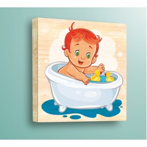 Wall Decoration | For Kids, Wood | Baby In Bath 62012