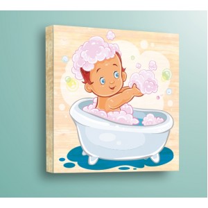 Wall Decoration | For Kids, Wood | Baby In Bath 62013