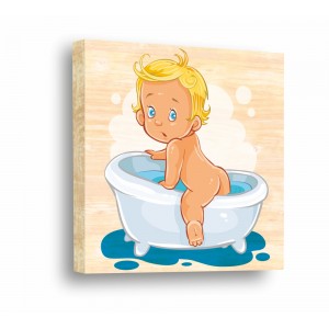 Wall Decoration | For Kids, Wood | Baby In Bath 62015
