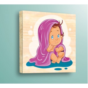Wall Decoration | For Kids, Wood | Baby In Bath 62016