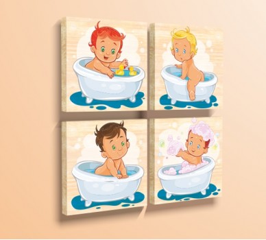 Baby In Bath 62017, Set of 4