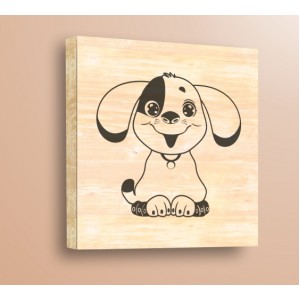 Wall Decoration | For Kitchen, Wood | Dog 671402, Wood Picture