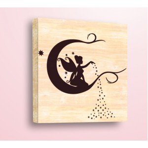 Wall Decoration | For Kids, Wood | Moon Fairy, Wood
