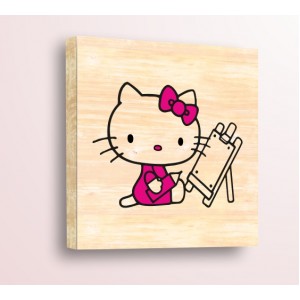 Wall Decoration | Cats | Hello Kitty Writing, Wood