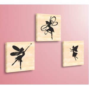 Wall Decoration | For Kids, Wood | Fairies, Set of 3, Дърво