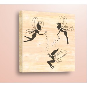 Wall Decoration | Wood | Three fairies, Wood