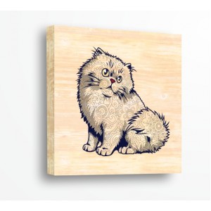 Wall Decoration | For connoisseurs, Wood | Ornamented Cat 910004, Wood