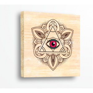 Wall Decoration | For connoisseurs, Wood | All seeing Eye 91008, Pyramid 