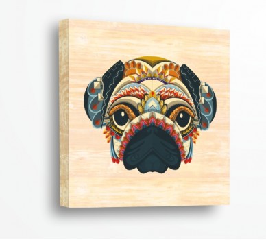 Dog 910111, Indian Motifs, Wood Picture