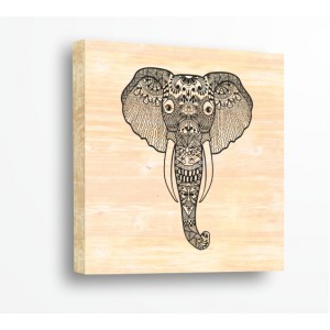 Wall Decoration | For connoisseurs, Wood | Elephant, Zentangle 91051