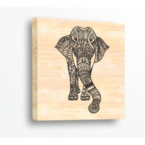 Wall Decoration | For connoisseurs, Wood | Elephant, Zentangle 91920