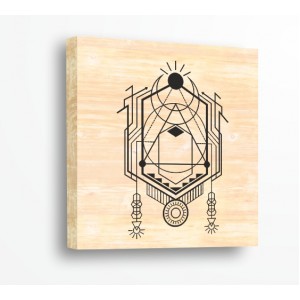 Wall Decoration | For connoisseurs, Wood | Sacred Geometry, Moon and Sun