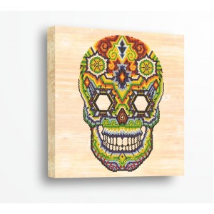 Wall Decoration | Wood | Skull 99024, Aztec Mosaic