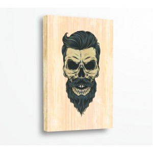 Wall Decoration | Wood | Skull 99077, Bearded