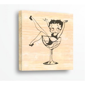 Wall Decoration | Wood | Betty Boop, In The Glass