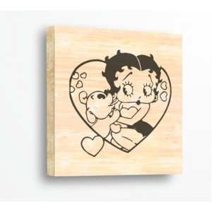 Wall Decoration | For Kitchen, Wood | Betty Boop, In A Heart